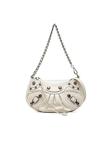 Balenciaga Balenciaga Le Cagoule Mini XS Handbag/Chain Shoulder Bag, 2-Way, 695814, White Leather, Women's (view 1)