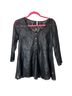 Free People 100% Polyester Floral Black Long Sleeve Blouse Size S - photo 1