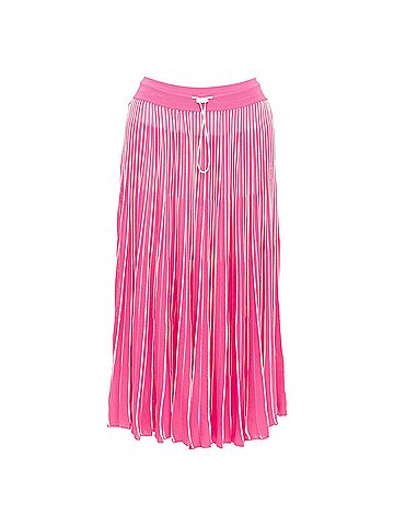 Mario Valentino Valentino viscose striped plisse toggle waist knit midi skirt (view 1)