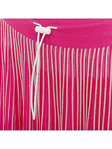 Mario Valentino Valentino viscose striped plisse toggle waist knit midi skirt (view 2)