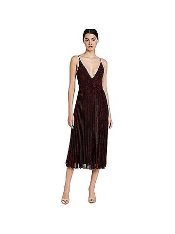 Wilfred Beaune Pleated Wrap Midi Dress Cocktail Dress (view 1)