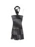 Taboo 100% Polyester Solid Color Block Gray Silver Cocktail Dress Size S - photo 1