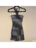 Taboo 100% Polyester Solid Color Block Gray Silver Cocktail Dress Size S - photo 12