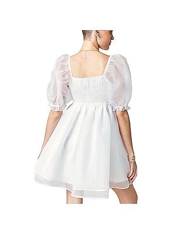 Francesca's Audrey Parks Babydoll Puff Sleeve Cocktail Dress (view 2)