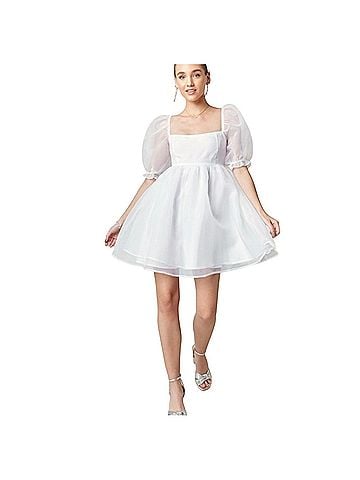 Francesca's Audrey Parks Babydoll Puff Sleeve Cocktail Dress (view 1)