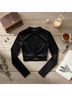 Forever 21 Black Long Sleeve Top Size S - photo 3