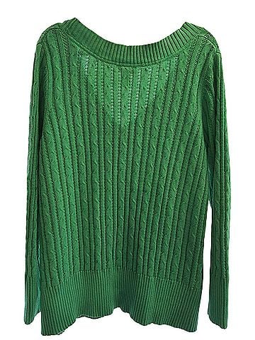 Lane Bryant V-Neck Pullover Swea Pullover Sweater (view 2)