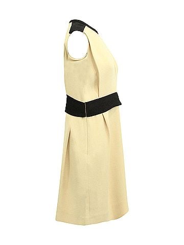 Chloé Chloe Two-Tone Sleeveless Keyhole Dress in Beige Viscose (view 2)