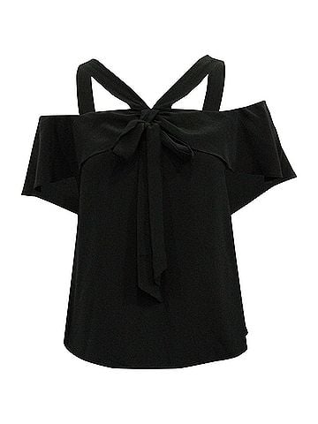 Temperley LONDON Temperley London Cold Shoulder Top in Black Silk (view 1)
