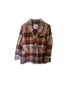 Levi's 71% Polyester 14% Acrylic 11% Wool 4% Other 100% Polyester Plaid Brown White Coat Size M - photo 1