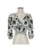 Zara Floral Black White 3/4 Sleeve Blouse Size S - photo 1
