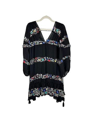 10 Crosby Derek Lam Intermix Floral Bell Sleeve Silk Ruffle Mini Dress Casual Dress (view 2)