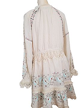 princess polly baby blue dress Buy Brown Hand-Beaded Cotton Flax Boho Maxi Dress Online at SeamsFriendly main image 0