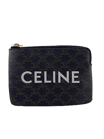 Céline CELINE Triomphe Coin Purse, Card Holder, Wallet, Brown (view 1)