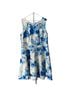 Jay Godfrey Floral Blue White Cocktail Dress Size 20 - photo 1