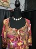 St. John Floral Multi Color Short Sleeve Blouse Size L - photo 3