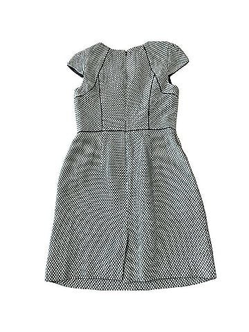 Shoshanna Cap Sleeve Retro Stitched Geometric Pattern Shift Dress Cocktail Dress (view 2)