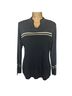 misook 100% Acrylic Stripes Black Long Sleeve Top Size M - photo 1