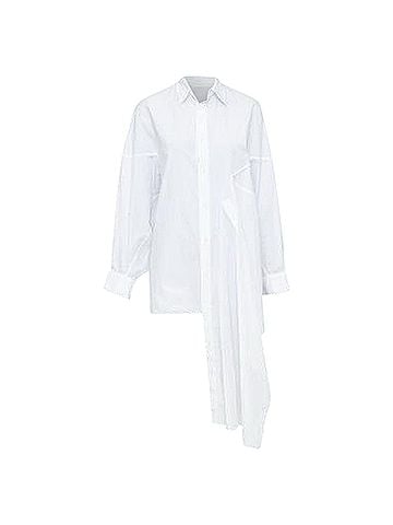 Yohji Yamamoto Yohji Yamamoto cotton oversized asymmetric high low hem shirt (view 1)