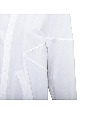 Yohji Yamamoto Yohji Yamamoto cotton oversized asymmetric high low hem shirt (view 2)