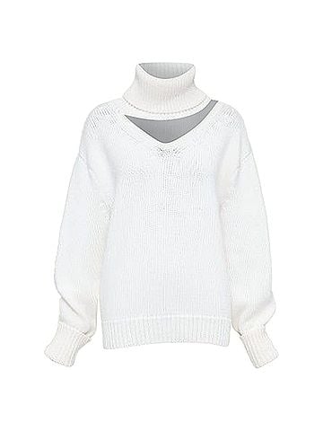 Monse Monse wool deconstructed cut out turtleneck sweater (view 1)