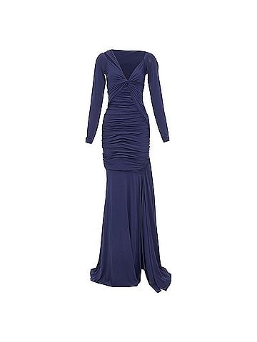 Donna Karan New York Donna Karan cold shoulder lunge neck draped grecian gown dress (view 1)