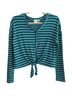 Good Luck Gem Stripes Blue Green Long Sleeve Top Size S - photo 1