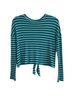 Good Luck Gem Stripes Blue Green Long Sleeve Top Size S - photo 2