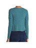 Good Luck Gem Stripes Blue Green Long Sleeve Top Size S - photo 4