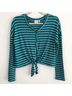 Good Luck Gem Stripes Blue Green Long Sleeve Top Size S - photo 5