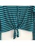 Good Luck Gem Stripes Blue Green Long Sleeve Top Size S - photo 6