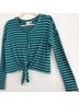 Good Luck Gem Stripes Blue Green Long Sleeve Top Size S - photo 7