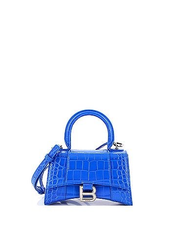 Balenciaga Hourglass Top Handle Bag Crocodile Embossed Leather XS (view 1)