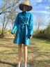 Etcetera Blue Teal Trenchcoat Size 4 - photo 12