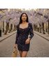 AMUR Floral Black Purple Cocktail Dress Size 2 - photo 8