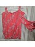 Avenue Floral Red Short Sleeve Blouse Size 26 - photo 11