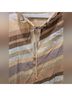 Lilya Stripes Brown Tan Long Sleeve Blouse Size XL - photo 8