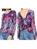Bar III Snake Print Multi Color Long Sleeve Blouse Size M - photo 7