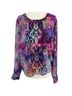 Bar III Snake Print Multi Color Long Sleeve Blouse Size M - photo 1