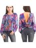 Bar III Snake Print Multi Color Long Sleeve Blouse Size M - photo 8