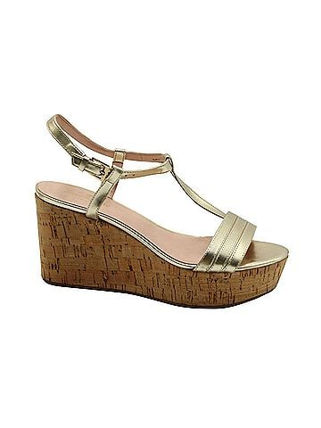 Kate Spade New York Metallic Gold Wedge Sandals (view 1)