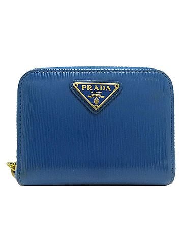 Prada Prada logo metal coin case leather women's PRADA (view 1)