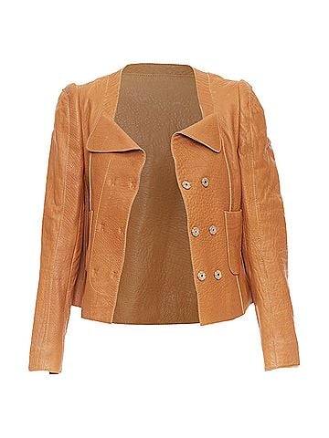 Carven Carven pebble textured leather square neck crop jacket (view 1)