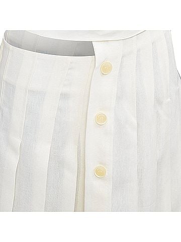 Jacquemus JACQUEMUS L'Amour cream linen asymmetric pleated cut out midi skirt FR38 M (view 2)