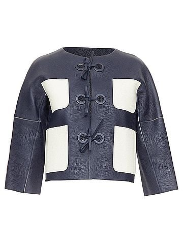 Louis Vuitton Louis Vuitton textured leather tie front jacket (view 1)