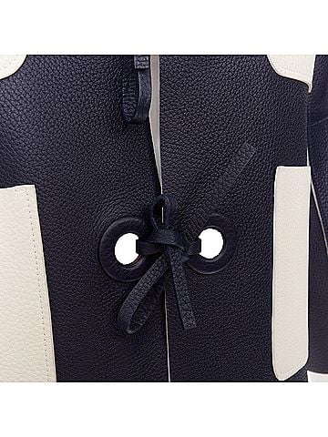 Louis Vuitton Louis Vuitton textured leather tie front jacket (view 2)