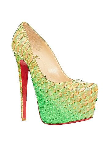 Christian Louboutin Christian Louboutin Daffodile Menthe ombre green scale platform heels (view 1)