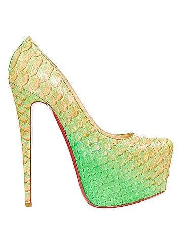 Christian Louboutin Christian Louboutin Daffodile Menthe ombre green scale platform heels (view 2)
