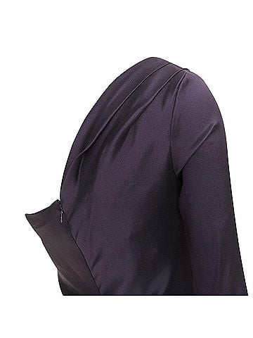 Oscar De La Renta OSCAR DE LA RENTA P13 navy silk tafetta corset one shoulder mermaid gown US0 XS (view 2)