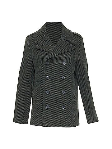 Christian Dior Christian Dior virgin wool ribbed knit double breasted pea coat (view 1)